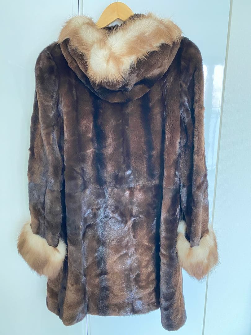 最高級ミンク フードデザインコート