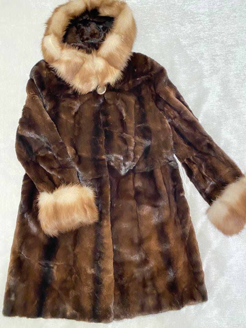 最高級ミンク フードデザインコート