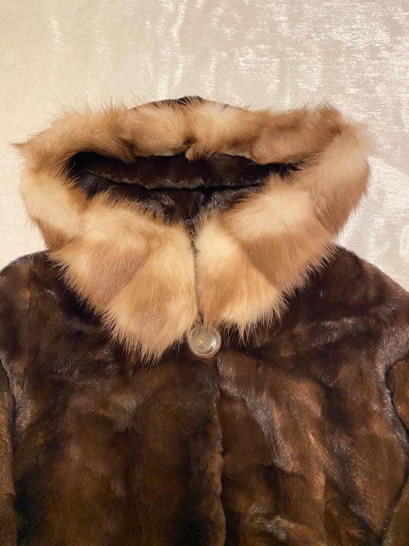 最高級ミンク フードデザインコート