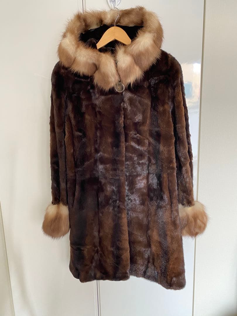 最高級ミンク フードデザインコート