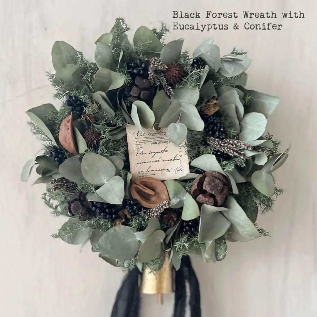 ruka＊ユーカリと針葉樹　黒い森のリース＊№670 他2点