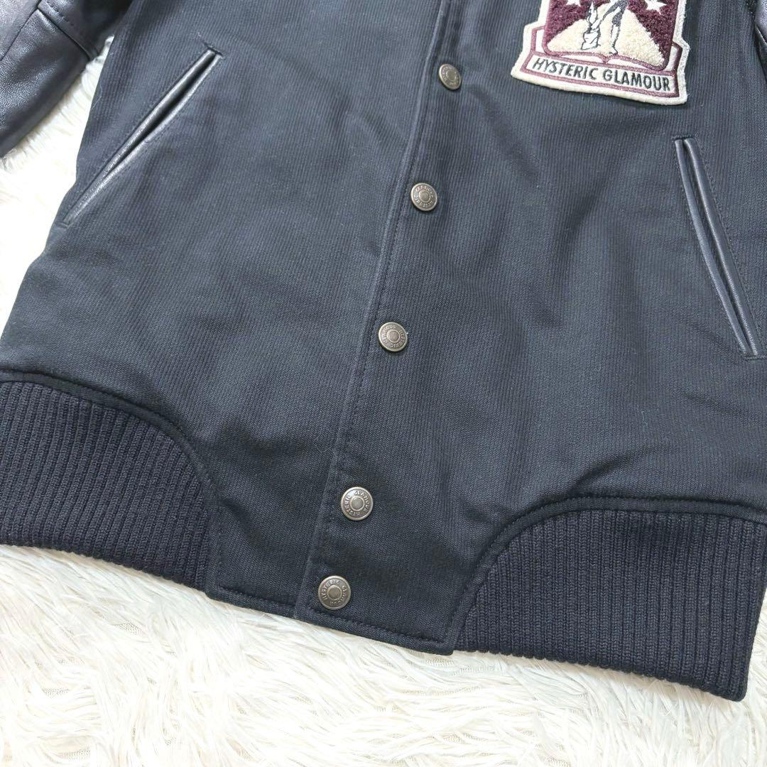 ✨希少✨ヒステリックグラマー　レザースリーブスタジャン　ヒスガール　刺繍　日本製