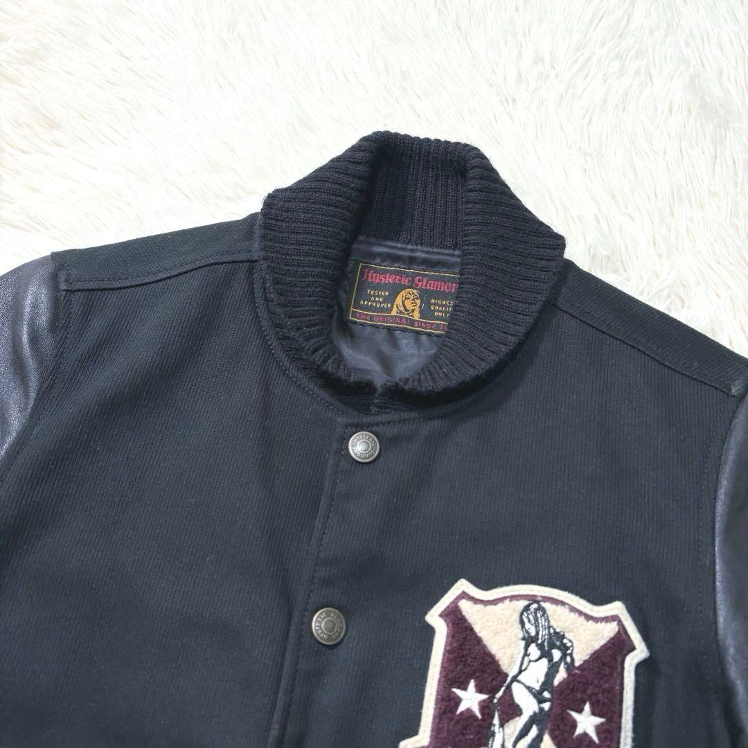 ✨希少✨ヒステリックグラマー　レザースリーブスタジャン　ヒスガール　刺繍　日本製