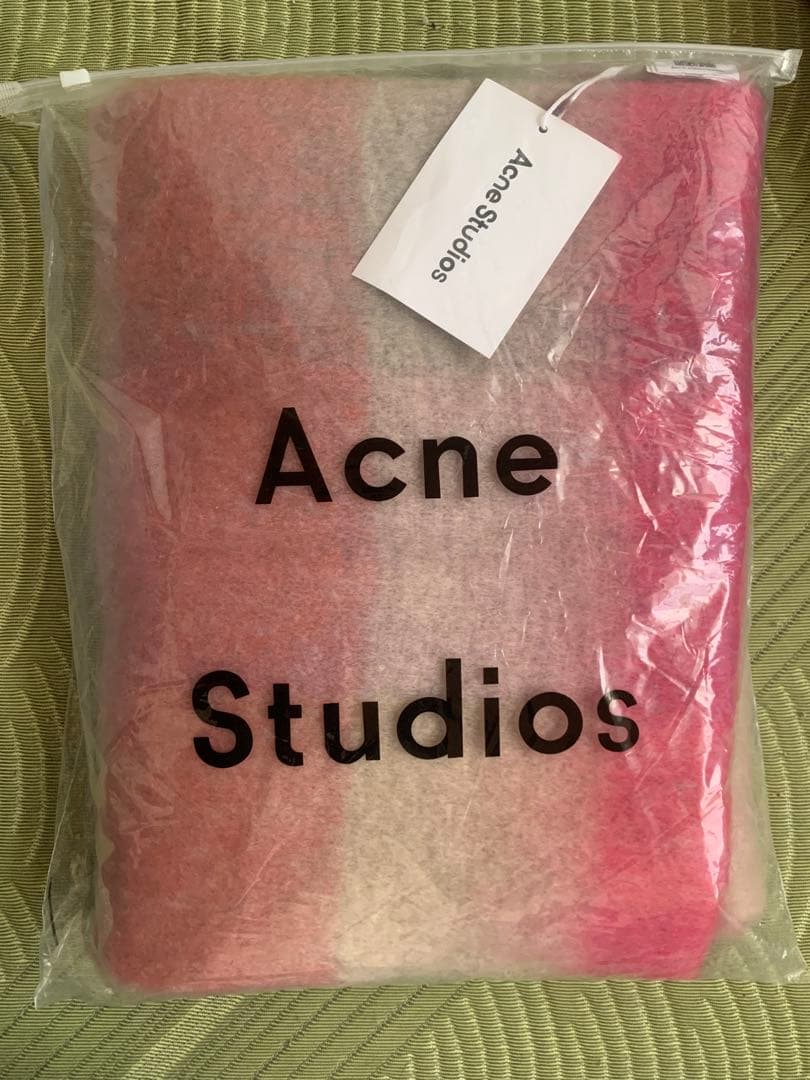 新品未使用Acne Studios ピンク系チェック マフラー