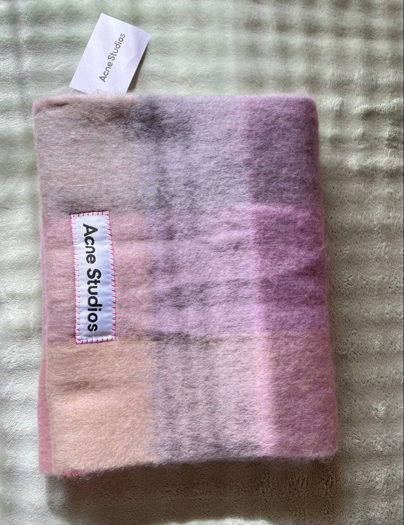 新品未使用Acne Studios ピンク系チェック マフラー