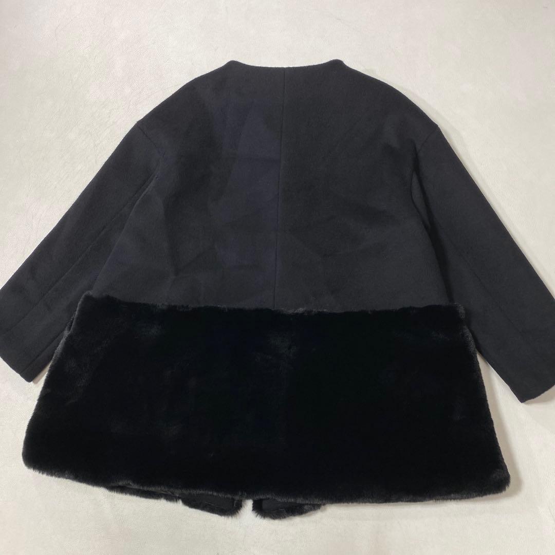 美品 em. エムドット Eco Fur Coat 裾ファーコート