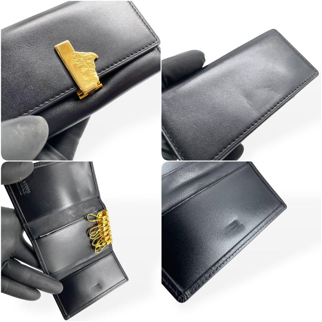 極美品　希少　GIANNI VERSACE　６連キーケース　レザー　保存箱　黒