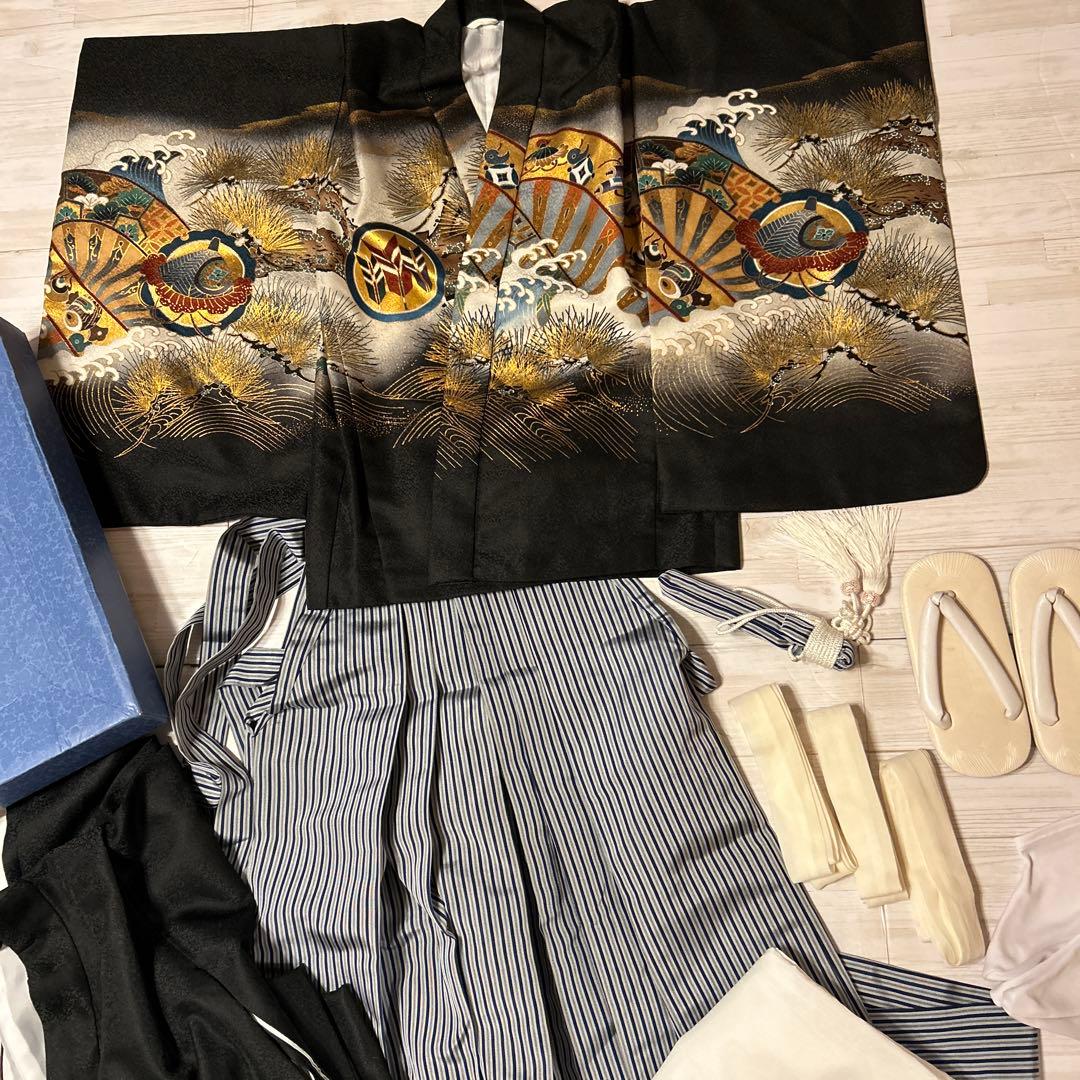 七五三 5歳　男の子　羽織袴セット　肩上げ済み