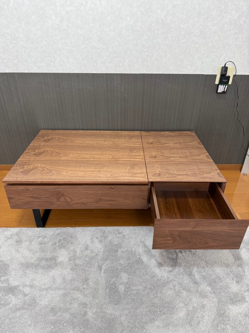 美品【LOWYA】センターテーブル　ローデスク　昇降式