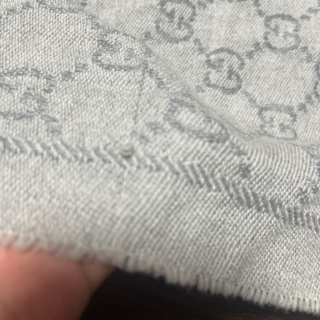 GUCCI グレー GGパターン マフラー