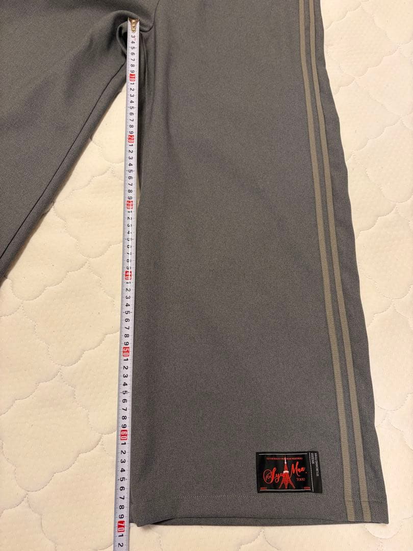 syuman スラックス ラインパンツ グレー