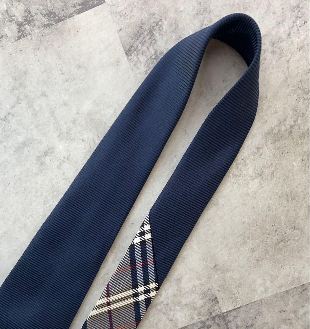 極美品 BURBERRY LONDON ネクタイ ソリッド＆ノバチェック