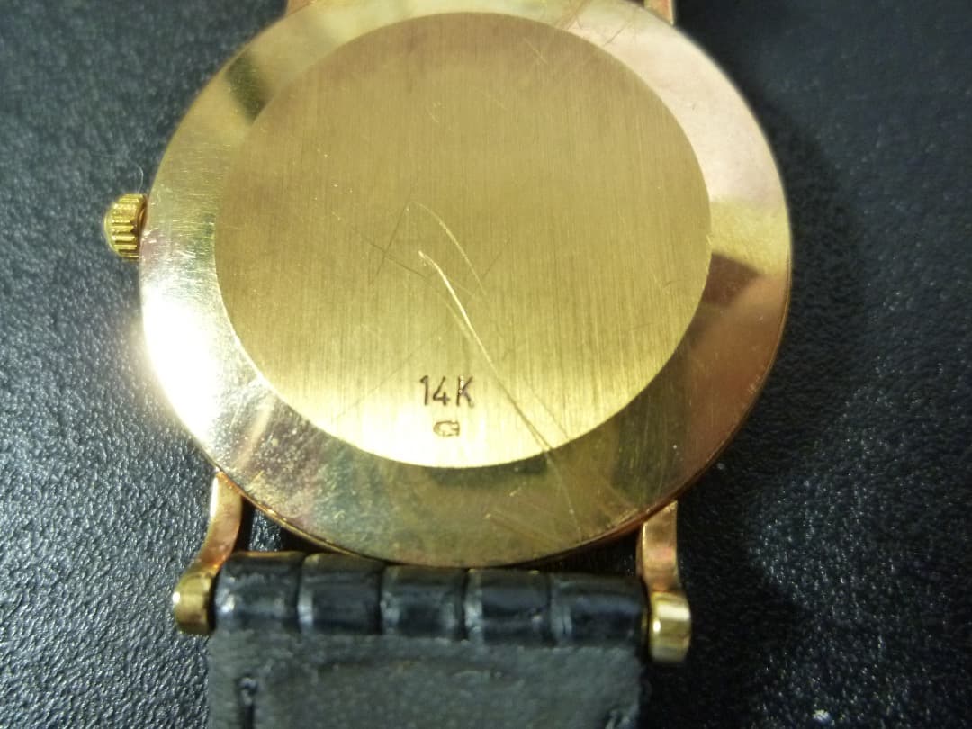 ティファニー　Tiffany 14K 時計　クォーツ　ホワイト文字盤