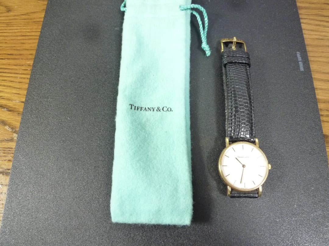 ティファニー　Tiffany 14K 時計　クォーツ　ホワイト文字盤