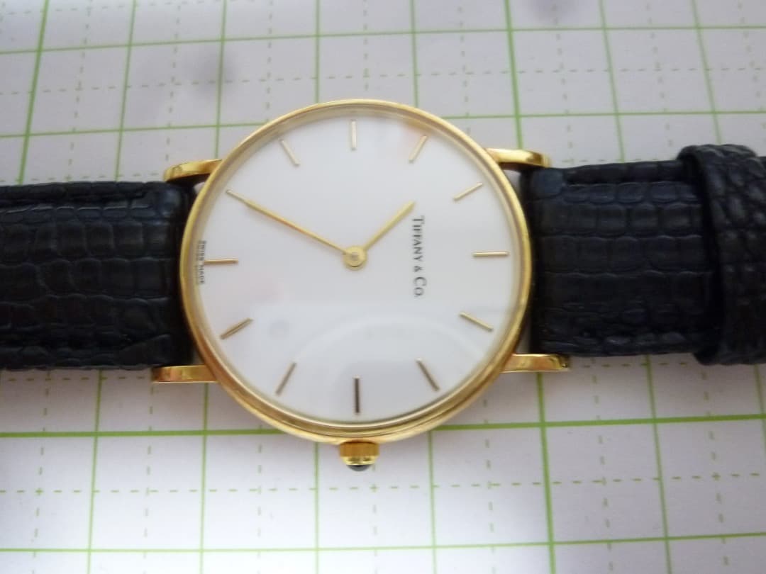 ティファニー　Tiffany 14K 時計　クォーツ　ホワイト文字盤