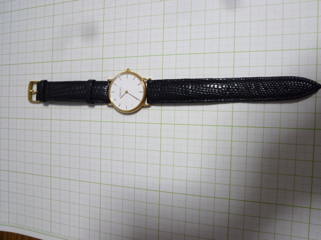 ティファニー　Tiffany 14K 時計　クォーツ　ホワイト文字盤