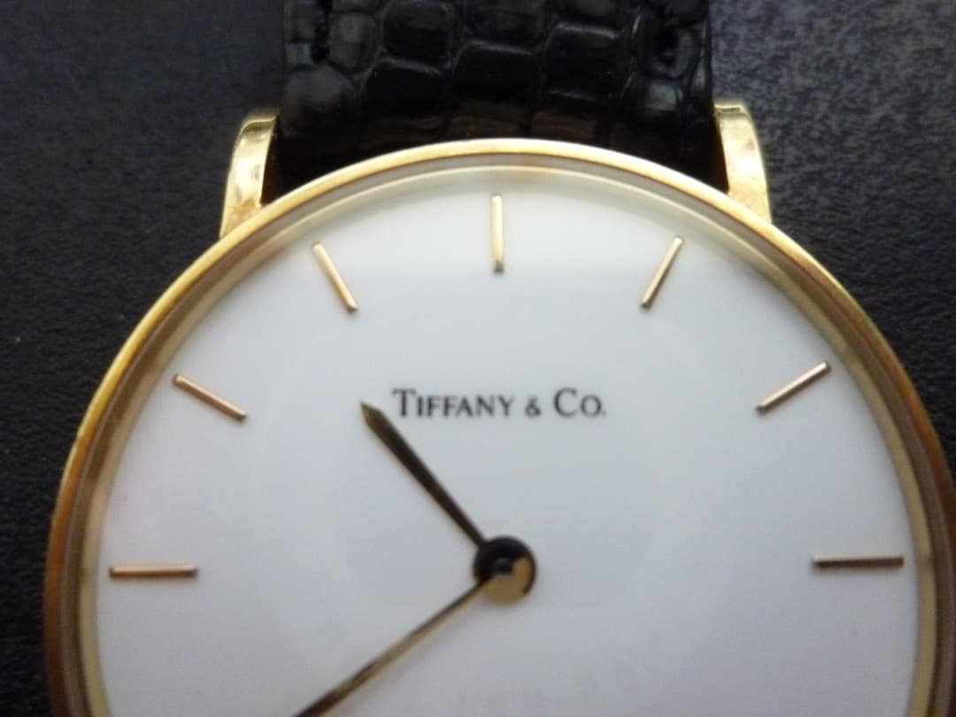 ティファニー　Tiffany 14K 時計　クォーツ　ホワイト文字盤