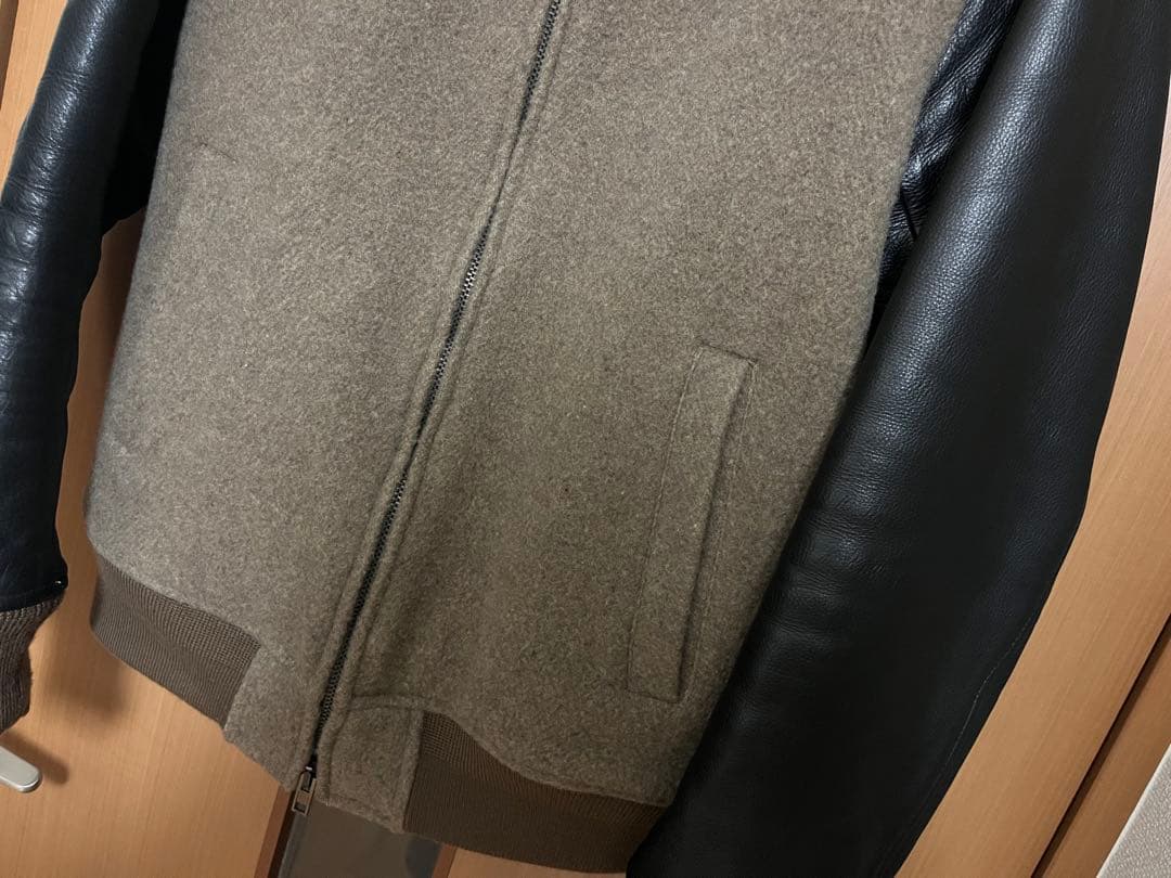 定番！美品◎ラウンジリザード メルトン×カウハイドスタジャン 3 茶×黒