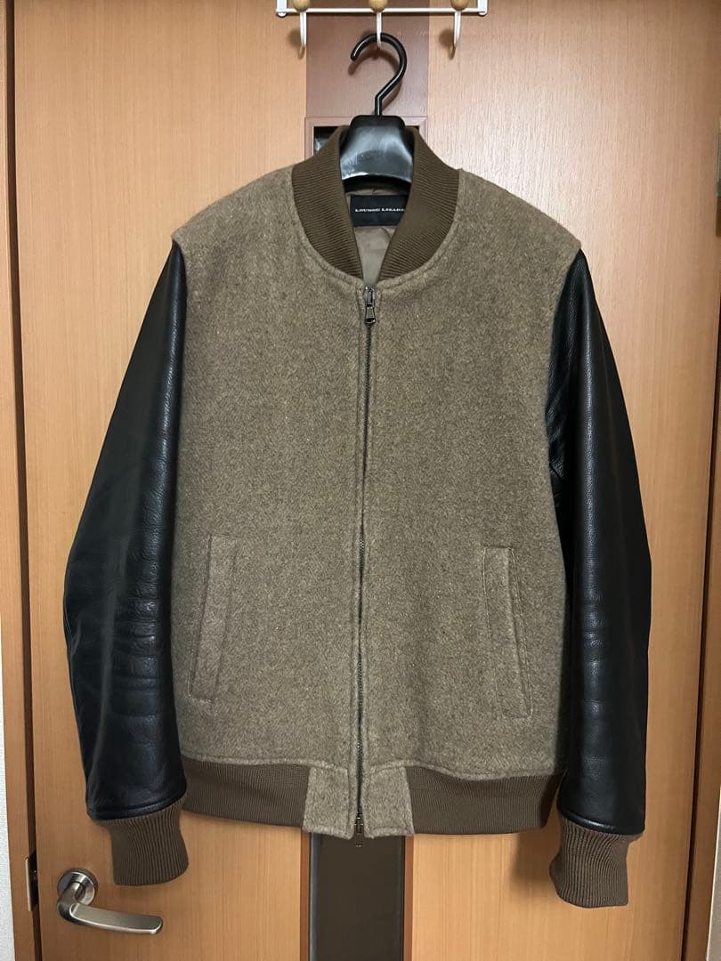 定番！美品◎ラウンジリザード メルトン×カウハイドスタジャン 3 茶×黒