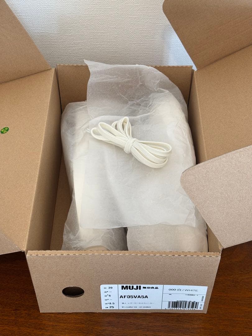 無印良品　MUJILabo CAMPER レザーローカットスニーカー　白　25