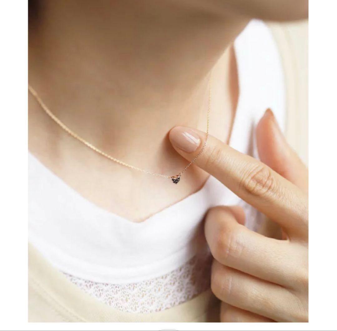 新品未使用　シエナロゼ　ブラックダイヤハートネックレス