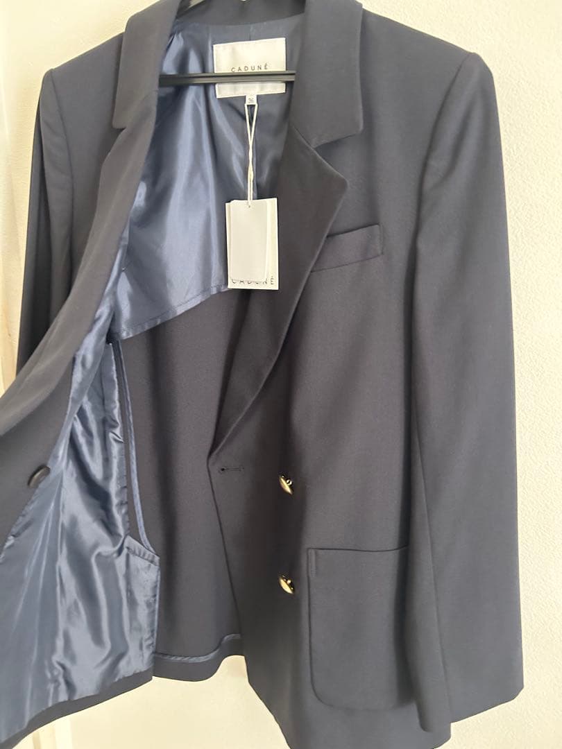 CADUNE ライトテーラードジャケット紺 36