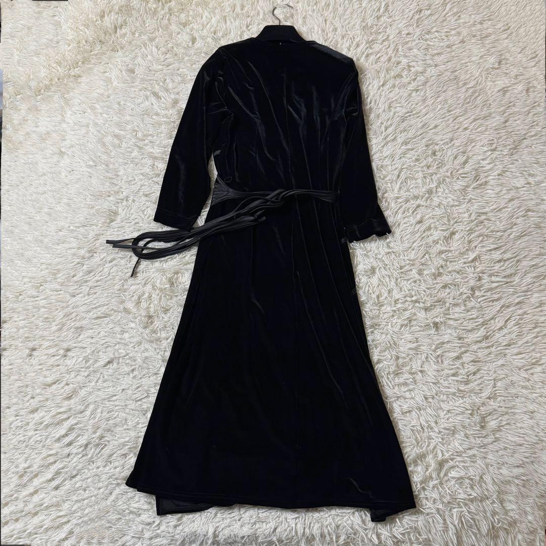 【美品】タダシショウジ　ベロア　カシュクール　ロング　ワンピース　ブラック