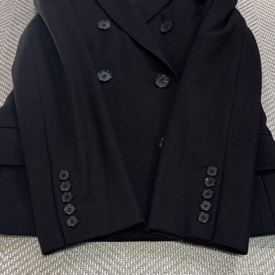 美品 ロロピアーナ カシミヤ混 ウール ダブルテーラードジャケット 黒 M