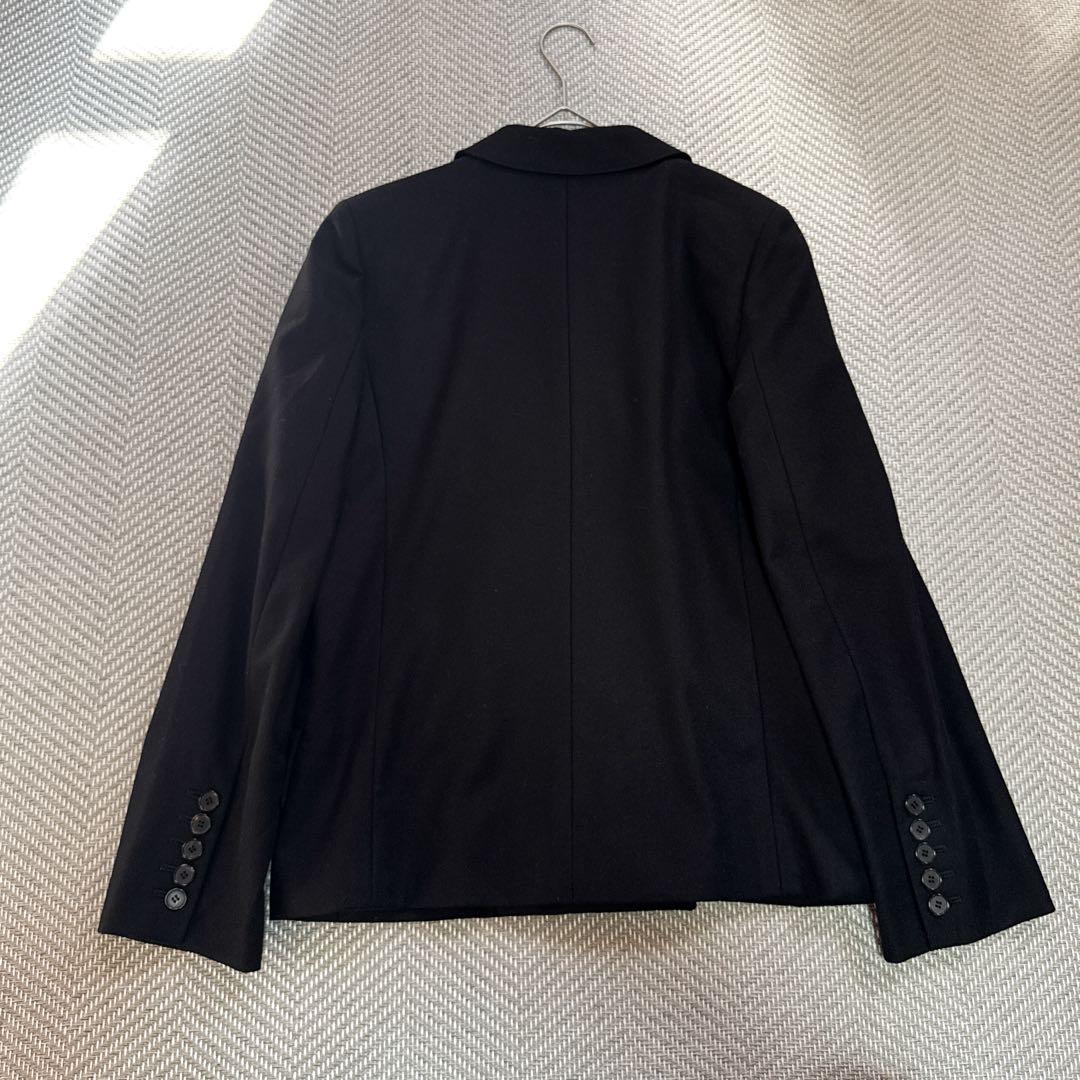 美品 ロロピアーナ カシミヤ混 ウール ダブルテーラードジャケット 黒 M