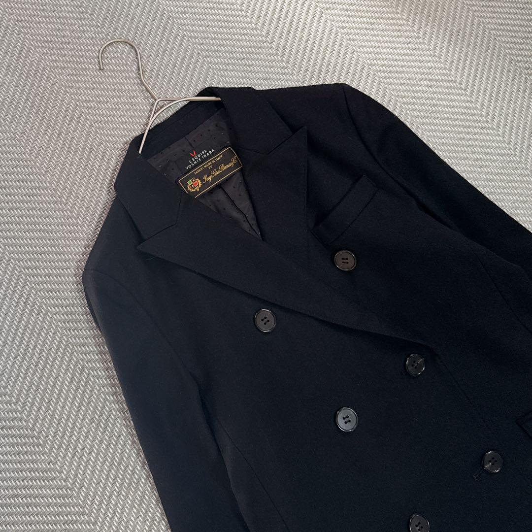 美品 ロロピアーナ カシミヤ混 ウール ダブルテーラードジャケット 黒 M