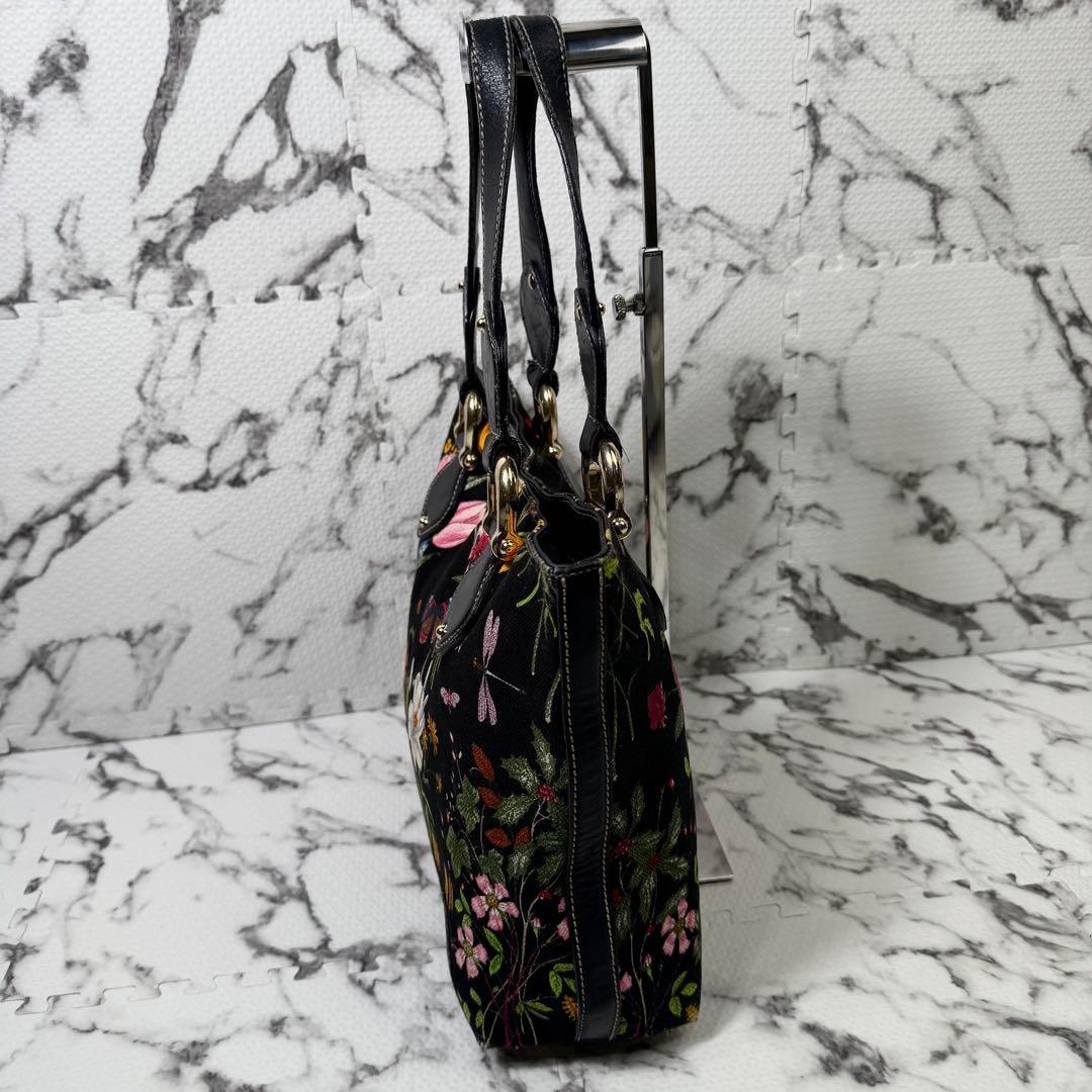 希少◯グッチ　トートバッグ　フローラ　花柄　キャンバス×レザー　B5 タブレット