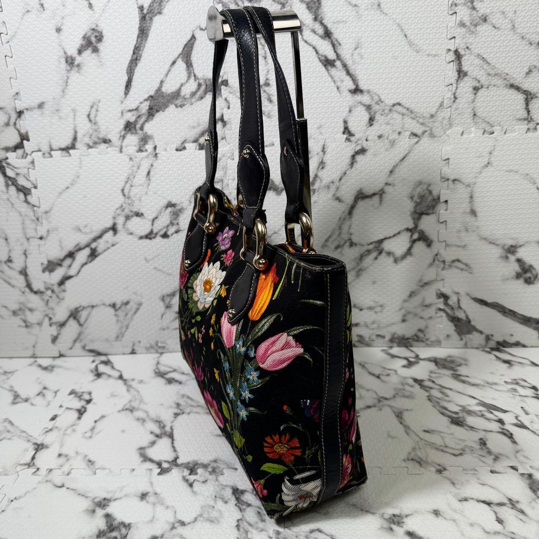 希少◯グッチ　トートバッグ　フローラ　花柄　キャンバス×レザー　B5 タブレット