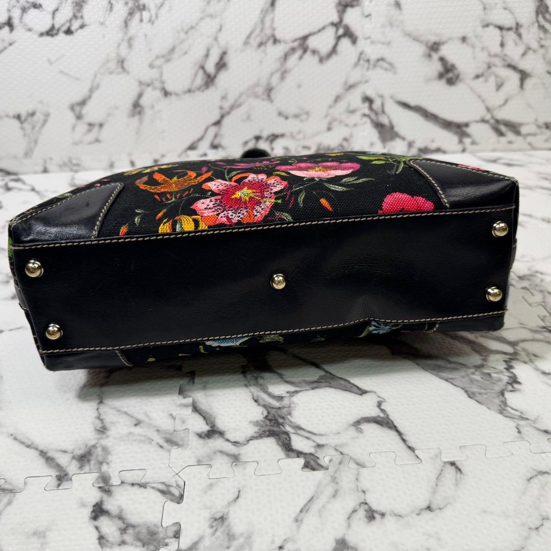 希少◯グッチ　トートバッグ　フローラ　花柄　キャンバス×レザー　B5 タブレット