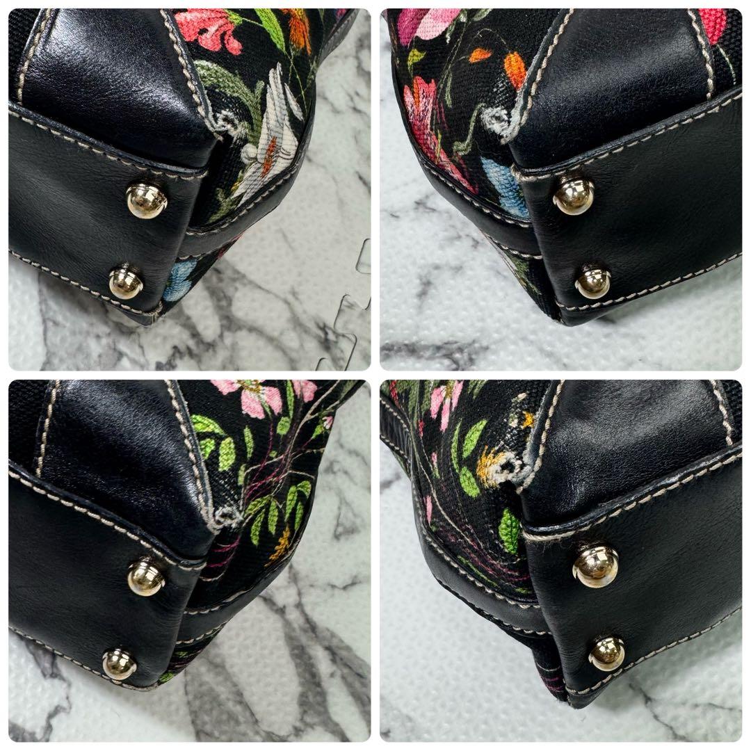 希少◯グッチ　トートバッグ　フローラ　花柄　キャンバス×レザー　B5 タブレット