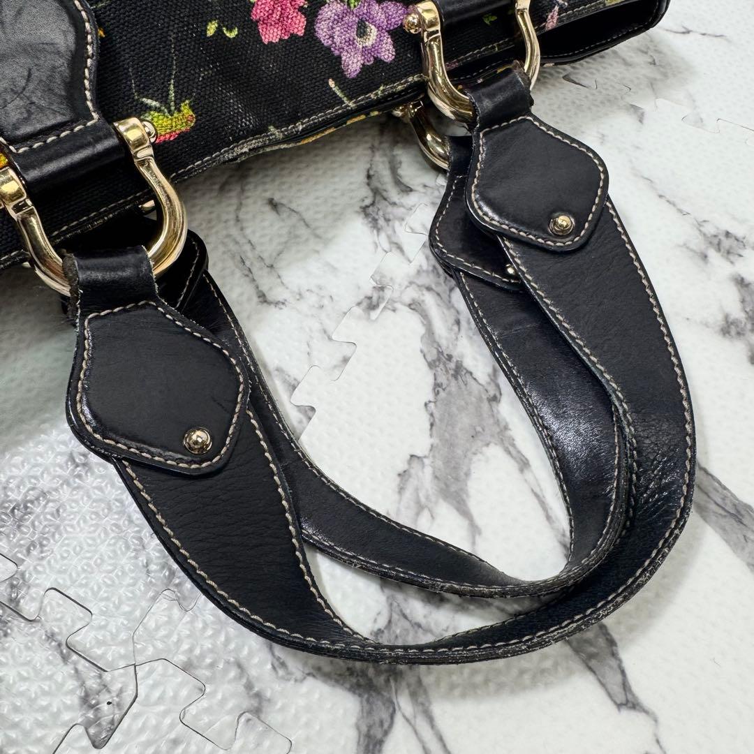 希少◯グッチ　トートバッグ　フローラ　花柄　キャンバス×レザー　B5 タブレット