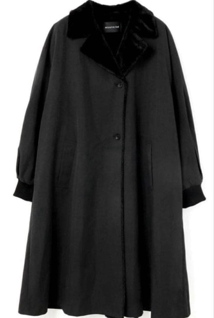 美品mizuiroind バックボアコート　ミズイロインド　黒