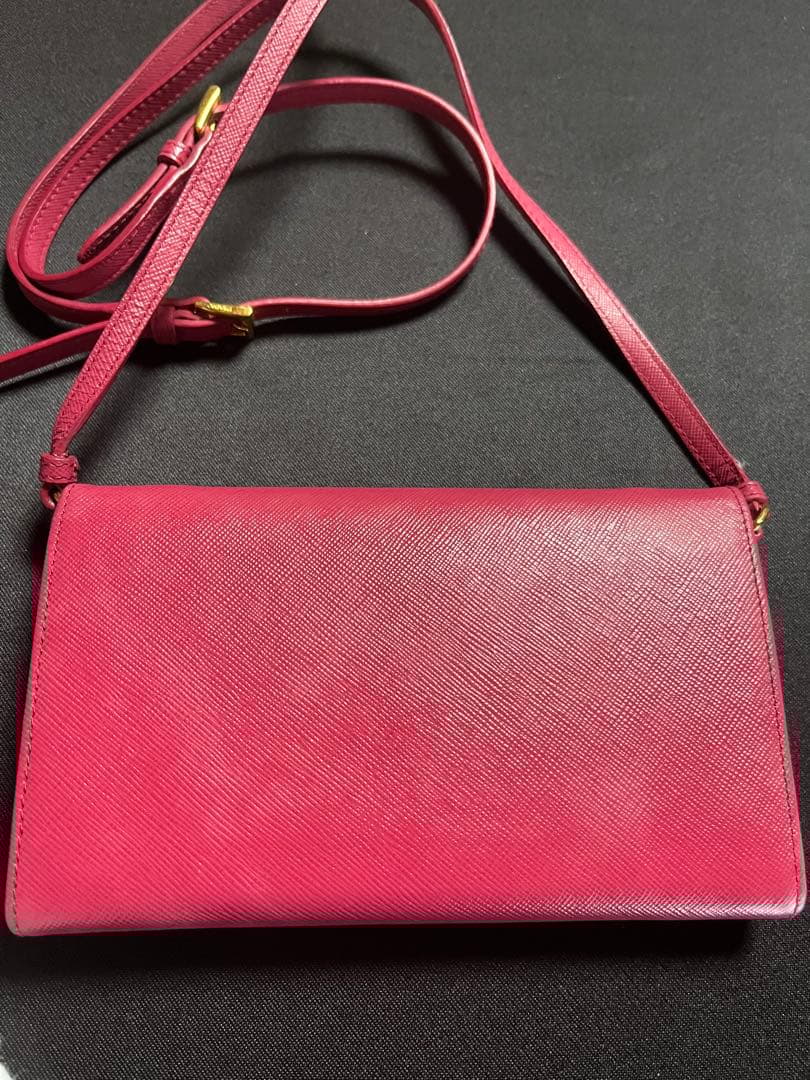 プラダ Prada 1M1437 ショルダーウォレット レザー ピンク
