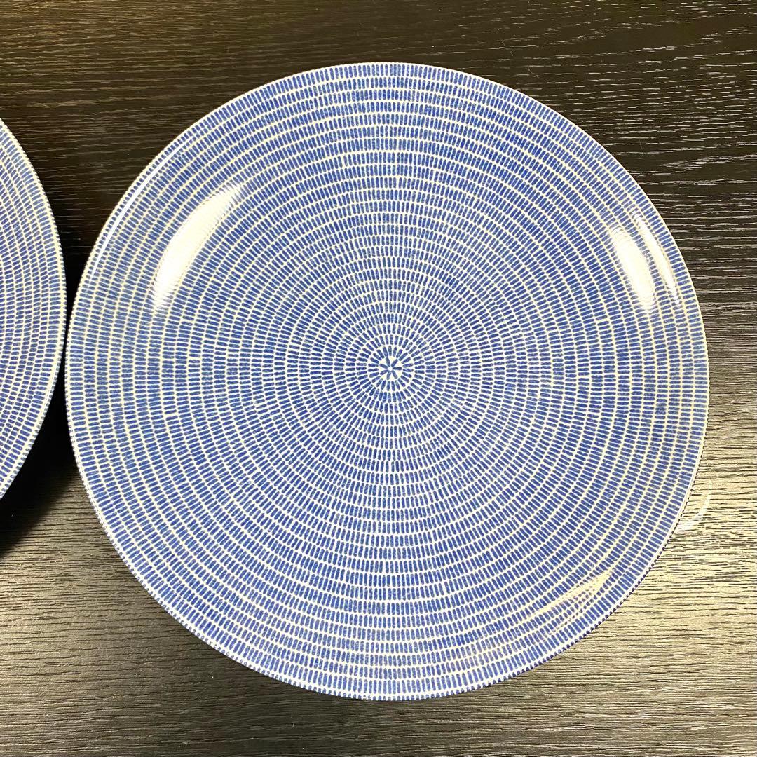 アラビア24hアベックプレート　26cmブルー　2枚セット　旧刻印　新品