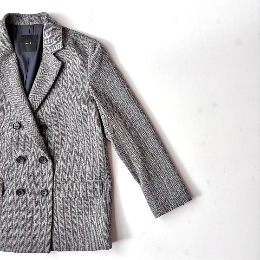 [美品]スピックアンドスパン♪ウールヘリンボンジャケット