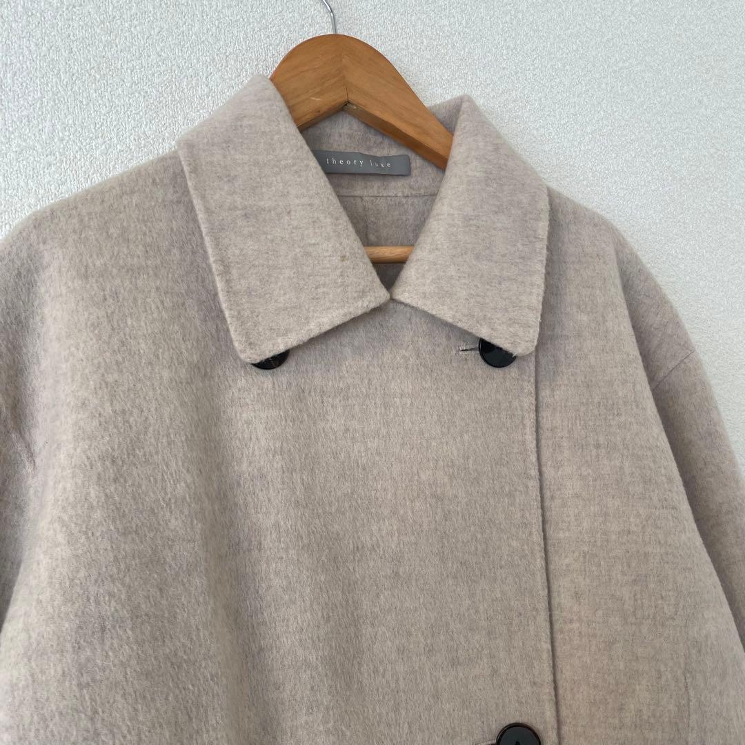Theory luxe 38 カシミヤ混ダブルフェイスコート