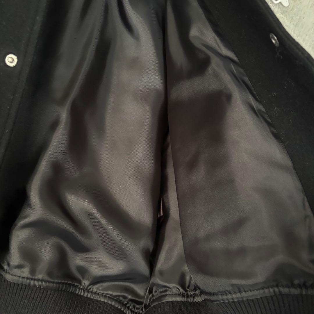 【美品】ASTRAET アストラット　メルトン　リブ ブルゾン ブラック