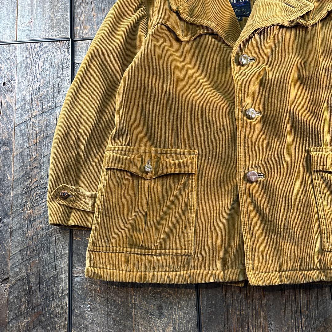 古着　70s ピーターズ　ランチコート　コーデュロイ　ブラウン系　XL.