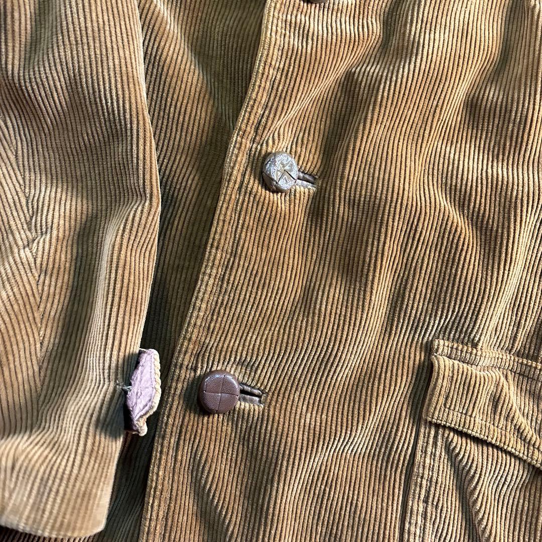 古着　70s ピーターズ　ランチコート　コーデュロイ　ブラウン系　XL.