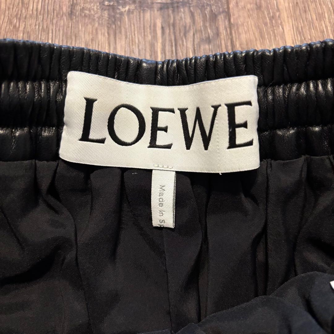 LOEWE レザー ブラック ショートパンツ XS