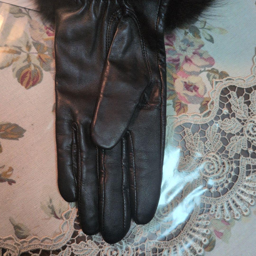 TO BE CHIC ファー付きレザーグローブ　新品タグ付　ブラック