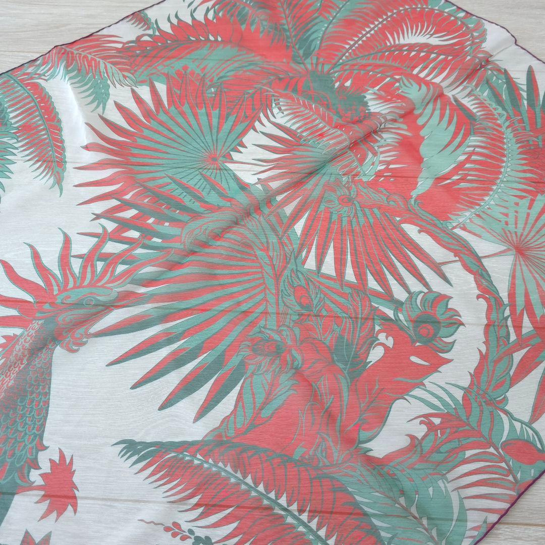 未使用【エルメス】希少　不死鳥の神話　シルク　モスリン　大判　ストール