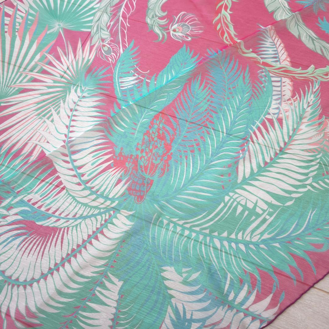 未使用【エルメス】希少　不死鳥の神話　シルク　モスリン　大判　ストール