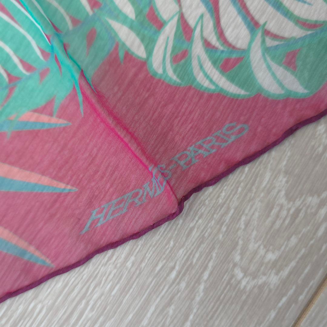 未使用【エルメス】希少　不死鳥の神話　シルク　モスリン　大判　ストール