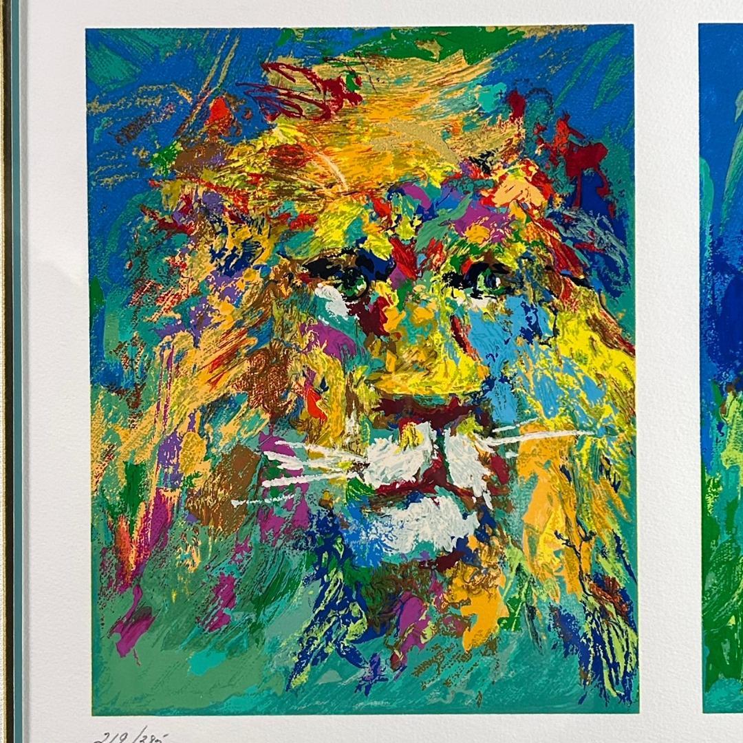 美品 リロイ・ニーマン「ライオンと雌ライオン」シルクスクリーン 直筆サイン入