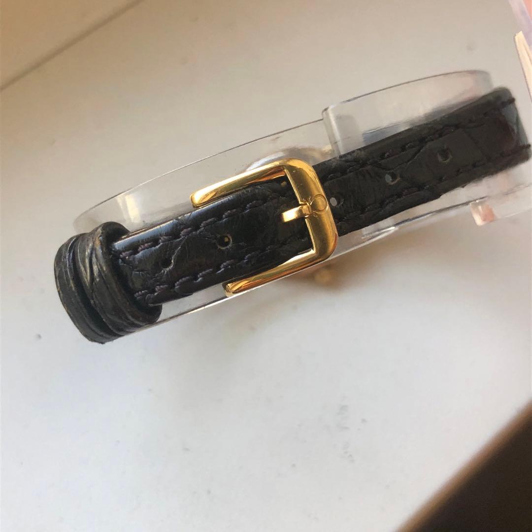 【美品】オメガ　OMEGA パール文字盤　レザーバンド　腕時計